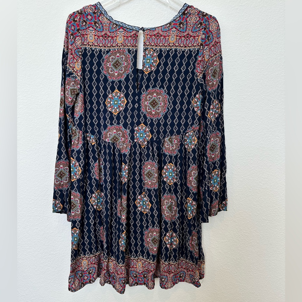 Umgee Navy and Pink Boho Midi Dress - Picture 11 of 13